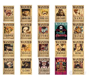 Poster one piece Wanted 20 pezzi