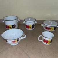 WESTEN BASSANO SET DI 5 PENTOLE SMALTATE DECORATE
