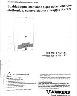 Scaldabagno a Gas JUNKERS WR-5AM1 E Camera Stagna