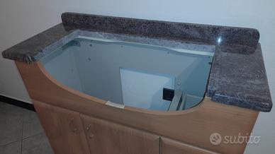 Mobile bagno con top granito Steel Gray