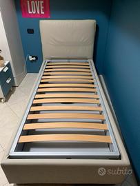 Letto singolo imbottito cin contenitore