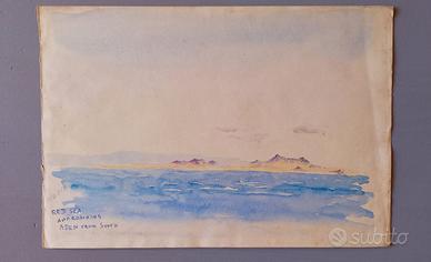 Acquerello d'Epoca Inizio '900 "Red Sea - Aden