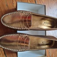 mocassini bronzo dorato