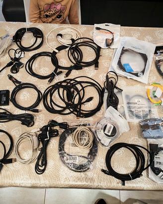cavi audio, video, USB, ottici e rete.
