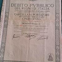 1934 - PRESTITO REDIMIBILE 3,50% TAGLIO DA 500
