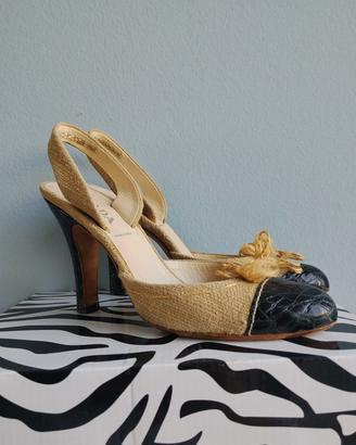 Scarpe Prada Vintage Slingback Tacchi Taglia 36