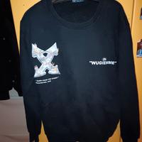 felpa nera senza cappuccio Wugiemme