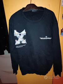 felpa nera senza cappuccio Wugiemme