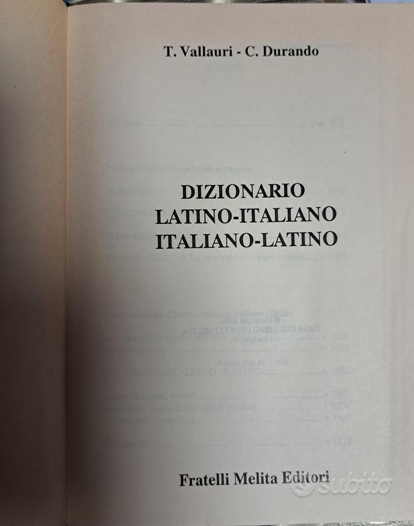 Dizionario latino. Latino-italiano, italiano-latino - Vallauri