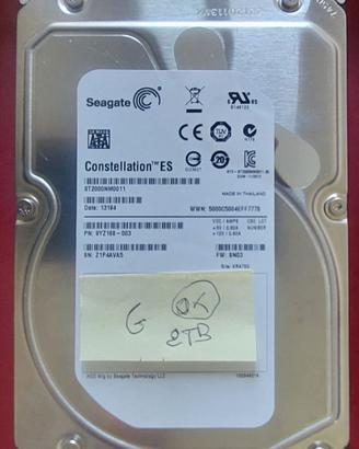 HDD 3.5” Seagate 2 TB  7200 rpm    