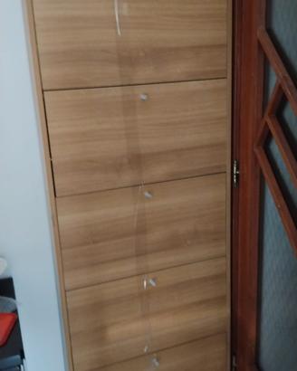 scarpiera 5 ripiani marrone chiaro 