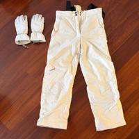 Pantaloni e guanti da sci/snowboard bianco/panna