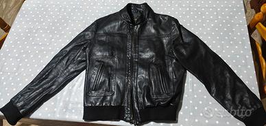 UOMO NERO GIUBBOTTO GIUBBINO Giacca IN Vera PELLE 