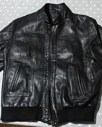 UOMO NERO GIUBBOTTO GIUBBINO Giacca IN Vera PELLE 