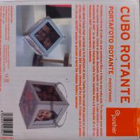 portafoto a cubo rotante con luce a led