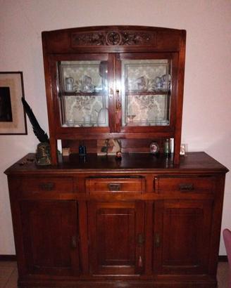 Credenza con mobile in vetrina antico