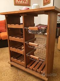 Portabottiglie cantinetta con ceste