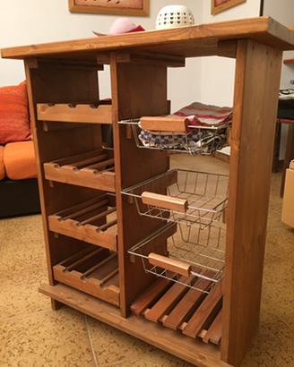 Portabottiglie cantinetta con ceste