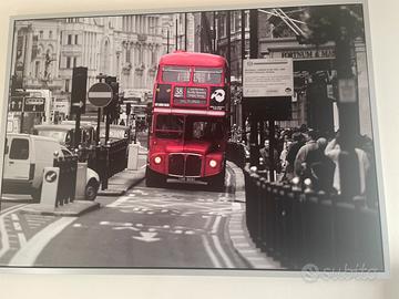 Quadro Londra con bus rosso - grande formato 100X1
