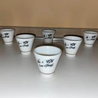 VOV PEZZIOL 6 BICCHIERINI IN VETRO OPALINA 1950