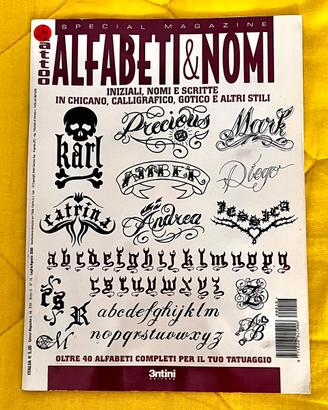 RIVISTA TATTOO ALFABETI E NOMI