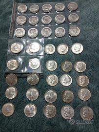 lotto di 40 mezzi dollari d'argento 900 in fdc