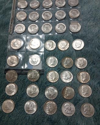 lotto di 40 mezzi dollari d'argento 900 in fdc