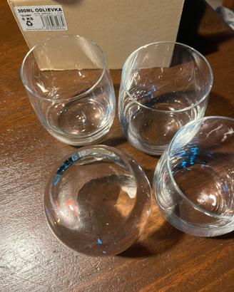 SET DI 6 BICCHIERI IN VETRO TRASPARENTE