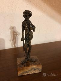 Soprammobile Violinista in bronzo