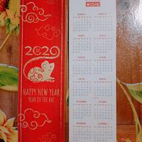 Segnalibro Wushu Calendario Anno 2020