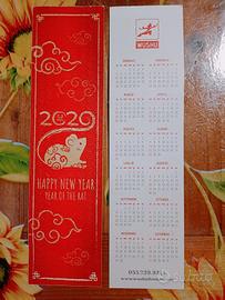 Segnalibro Wushu Calendario Anno 2020