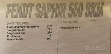 Roulotte Fendt Saphir 560 SKM