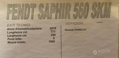 Roulotte Fendt Saphir 560 SKM