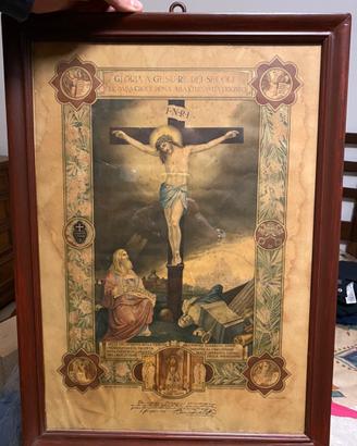 Quadro anno 1917 Papa Benedetto XV "indulgenza"