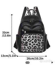 Zaino borsa donna, effetto pelle con multi tasche