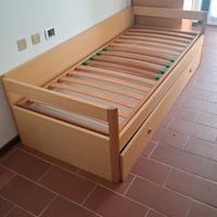 Letto singolo con secondo letto estraibile