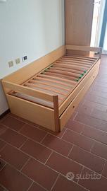 Letto singolo con secondo letto estraibile