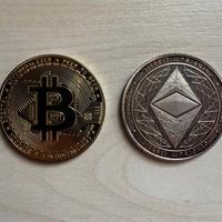 SET 2 monete collezione BITCOIN BTC + ETHEREUM ETH