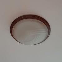 Plafoniera in vetro/legno