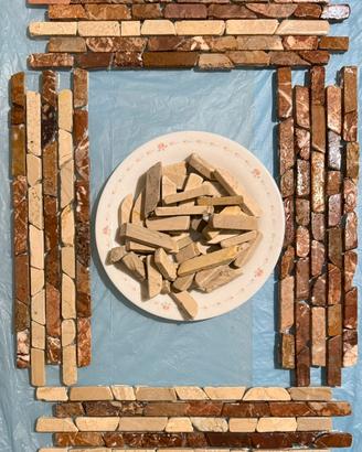 Ciottoli bianchi, tessere a due tagli, sfusi.