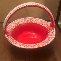 Piatto in ceramica rosso e bianco Natale