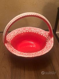 Piatto in ceramica rosso e bianco Natale