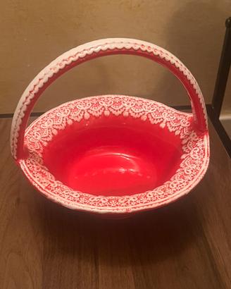 Piatto in ceramica rosso e bianco Natale