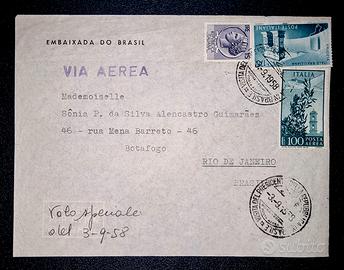 Busta ambasciata Brasile volo speciale 1958