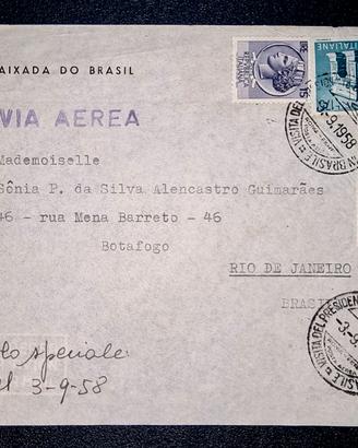 Busta ambasciata Brasile volo speciale 1958
