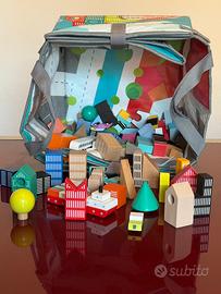 Set di costruzioni in legno con tappeto-gioco