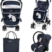 Passeggino Brevi Millestrade Ricami,  blu notturno