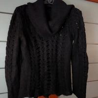 Maglia Nera Traforata 30% Mohair Made in Italy