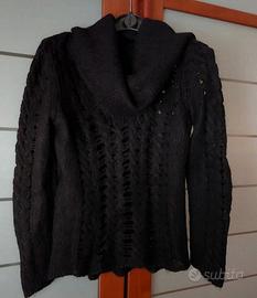 Maglia Nera Traforata 30% Mohair Made in Italy
