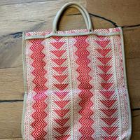 BORSA ROSSA E COLOR CORDA CON DUE MANICI RIGIDI